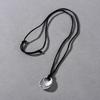 Wind Niche Design Black Rope Three-Dimensional Water Drop Shape Sweater Chain Pull Fashion Commuter Silver Metal Necklace
