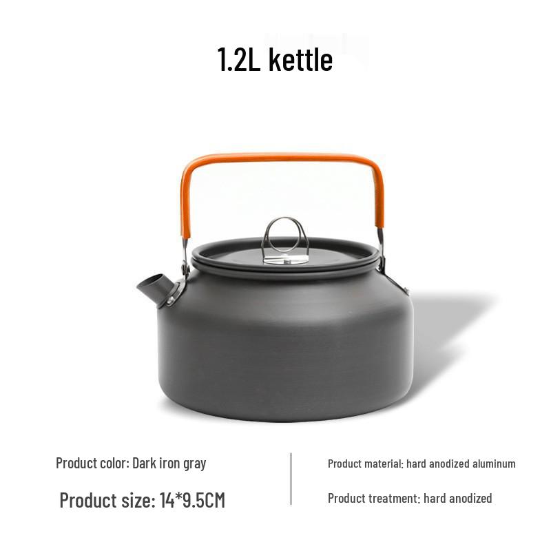 

1.2L Anodized Aluminum Outdoor Kettle - Portable Teapot for Camping, Picnic & Fishing
