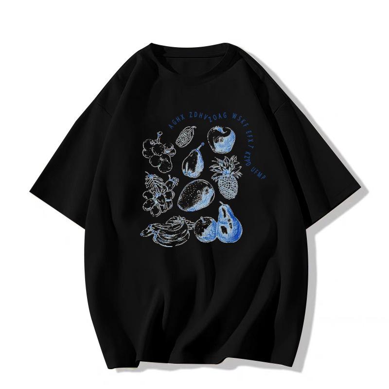 Women's Gray Oversized Short-Sleeve T-Shirt - 2025 New Korean Lazy Summer Style, Pure Cotton