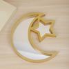 Elegant Serving Tray with Moon and Star Islamic Festival Snacks Fruit Display Plate Traditional Eid Table Decoration