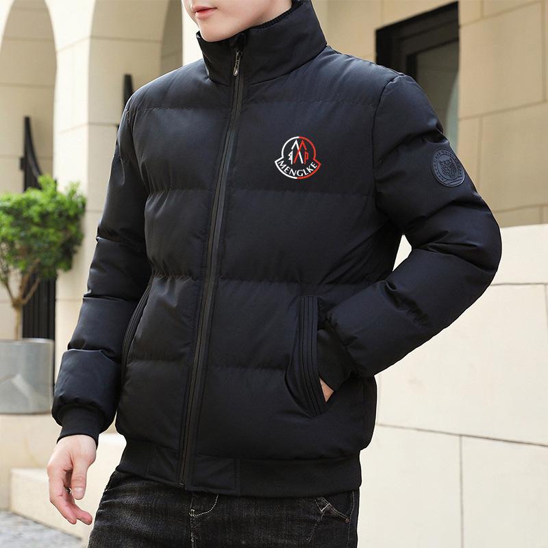 Men s Cross-border Printed Winter Stand Collar Lightweight Cotton Jacket - Thickened and Padded Outerwear XL