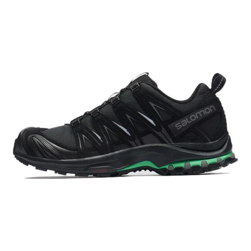 SALOMON XA PRO 3D Pelle Scamosciata Resistente all'Abrasione Basse Scarpe da Esterno Unisex Nero Verde Sneakers 474783