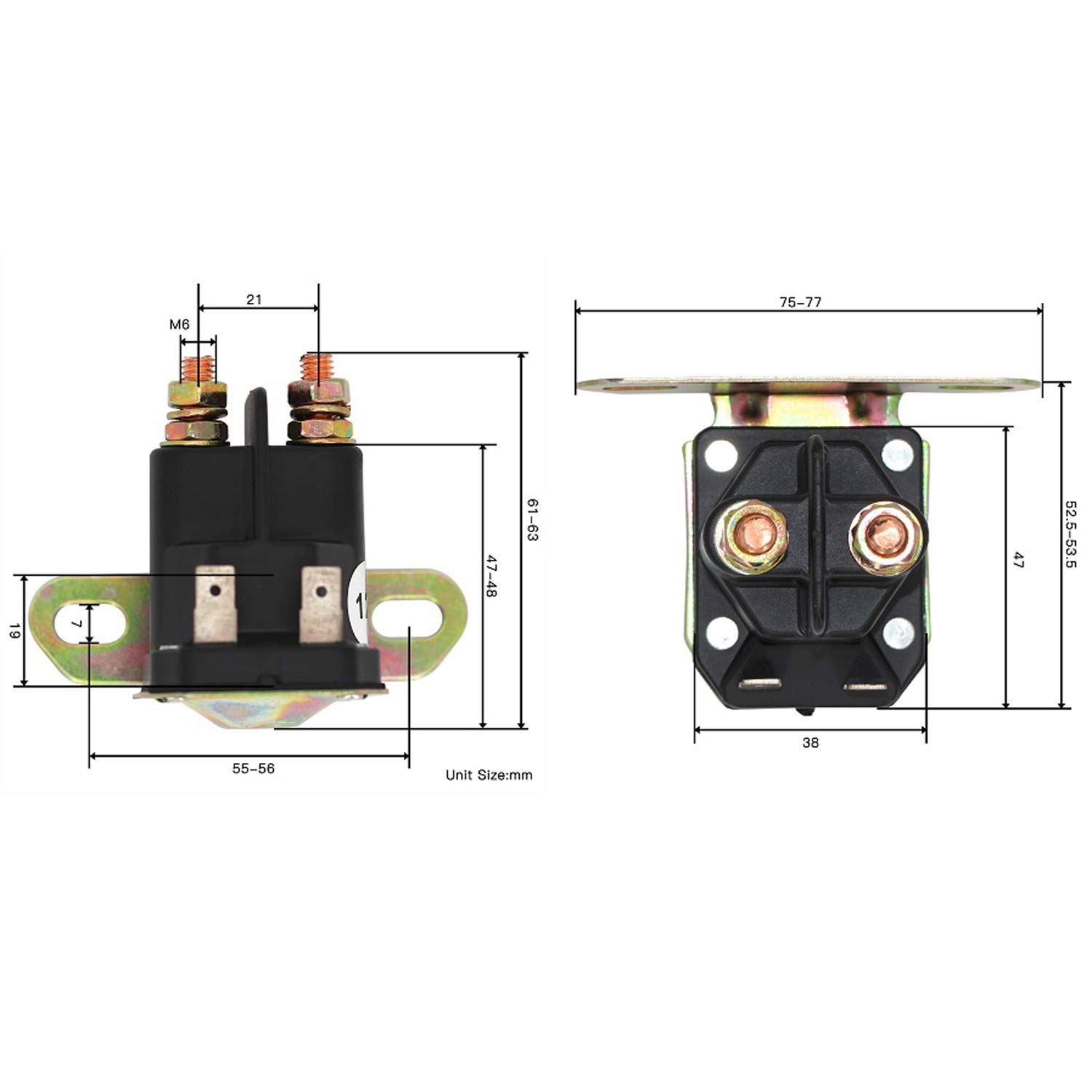 YIXIN Starter Solenoid GY22476 Fit for John Deere 102 105 107 L100 L105 L108 LA100 LA105 LA110 LA115 LT150 LT155 LT160 EZ ZTrak Z225 Z345 Z445 Z525