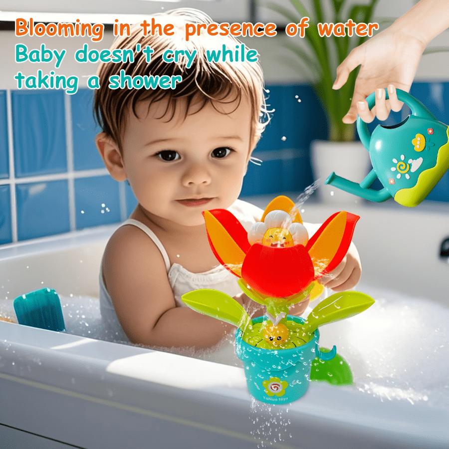 Sunflower Irrigation Bucket Bath Playset for Interactive Water Play with Automatic Sprinkler, Random Color Safe Fun Bathtub Toy for, Bath Toy