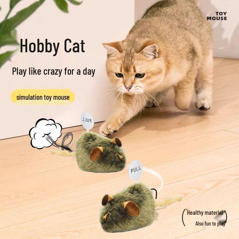 Electric Squeaking Plush Mouse Cat Toy - Scratch & Bite-Resistant Teasing Toy for Self-Play