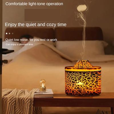 Creative Volcano Aroma Ultrasonic 230ml Névoa Fria Aromaterapia Difusor de Óleos Essenciais Umidificador de Ar com Desligamento Automático e Luz