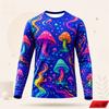 Trippy Psychedelic Mushroom Galaxy Pattern Long Sleeve T Shirt Men 3d Print Colorful Graphic Top Harajuku Street Casual New Tee