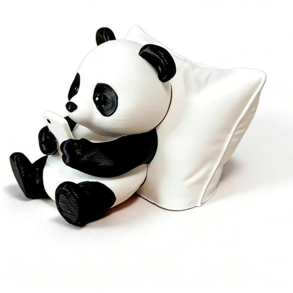 

3D Printed Lazy Panda Figurine Creative Panda Statue Funny Animal Model Gift черный белый