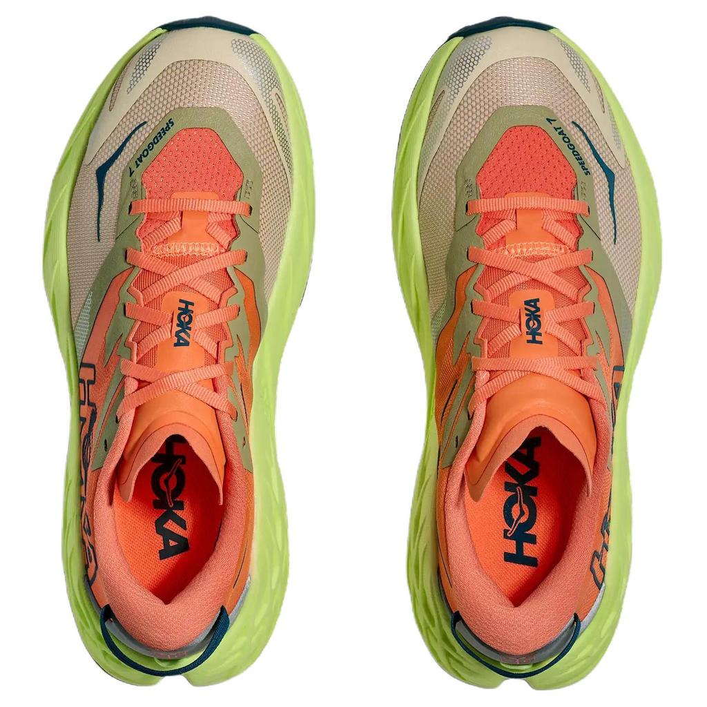 Hoka One One Speedgoat 7 Comfortable Fit Trail Running Shoes Women running shoes Orange Green 1171929-PYZ