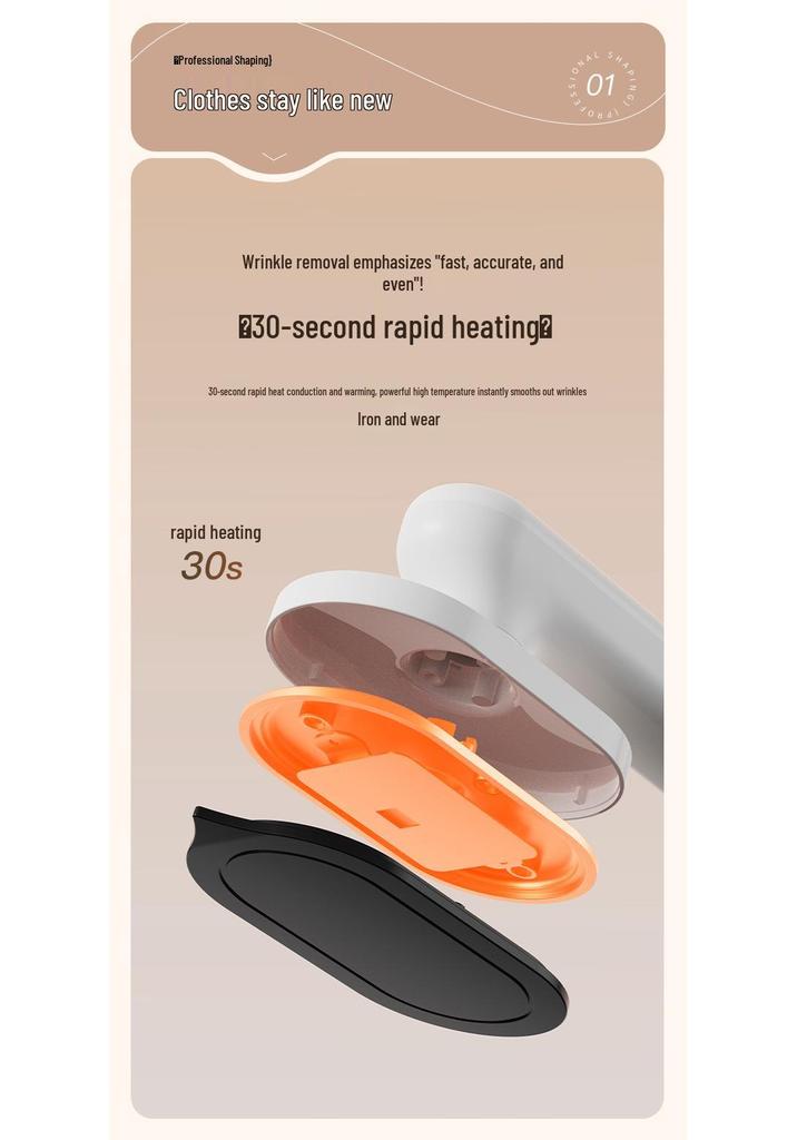 Compact Wireless Electric Iron - Gentle, Powerful Ironing and Grooming Tool