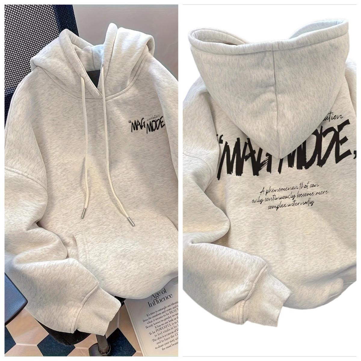 

Мужской повседневный худи с капюшоном на осень и зиму 2025 года, с принтом букв, унисекс, из чистого хлопка, универсальный, свободного кроя, модный, удобный 3XL