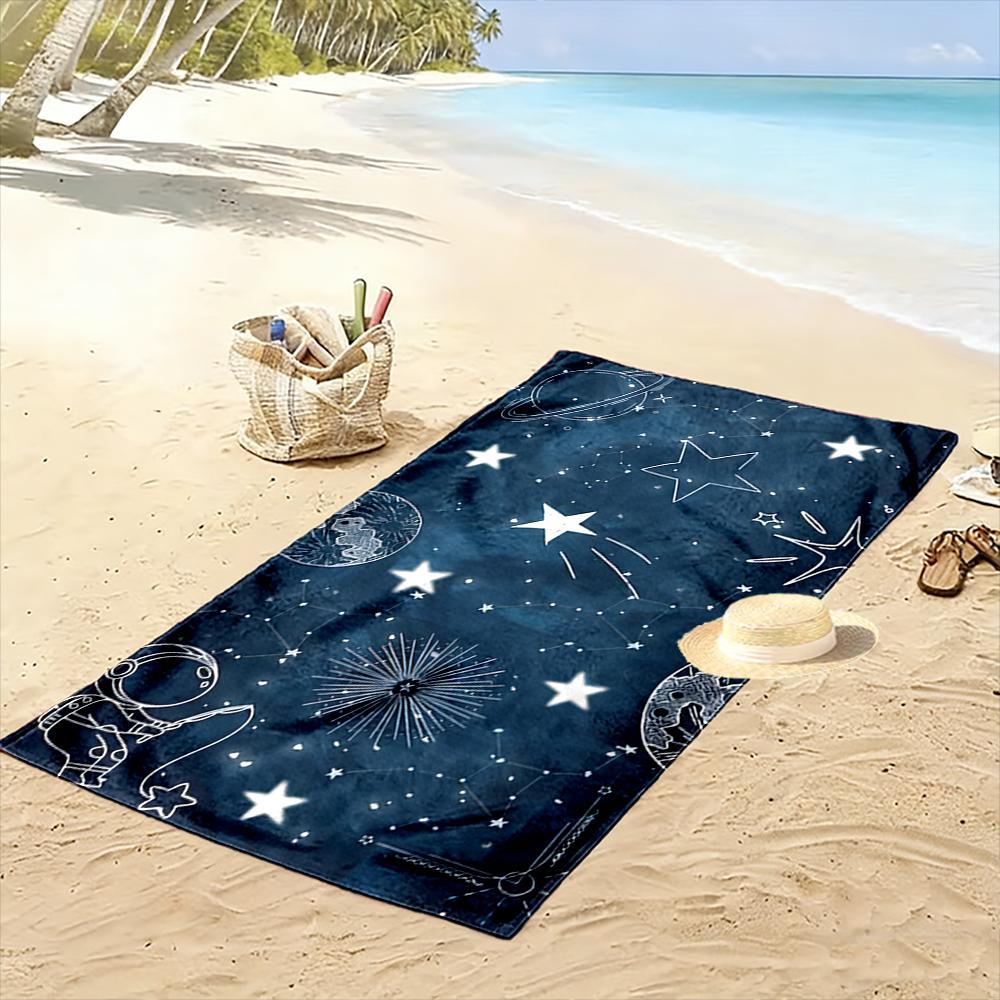 Astronaut und Sterne Galaxie Design Strandtuch schnelltrocknend für Reise Outdoor-Sport Joggen Strand und Schwimmen