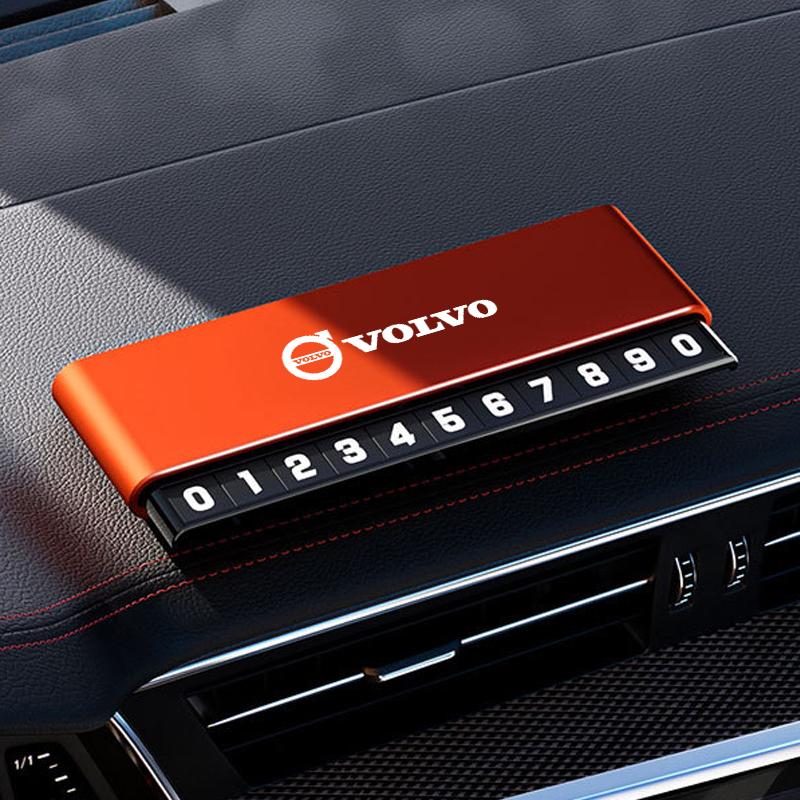 Car Temporary Parking Number Plate Aluminium Alloy Slide Adjustable Sticker For Volvo S40 S80L S60 S90 XC40 XC60 XC90 V40 V60 T6