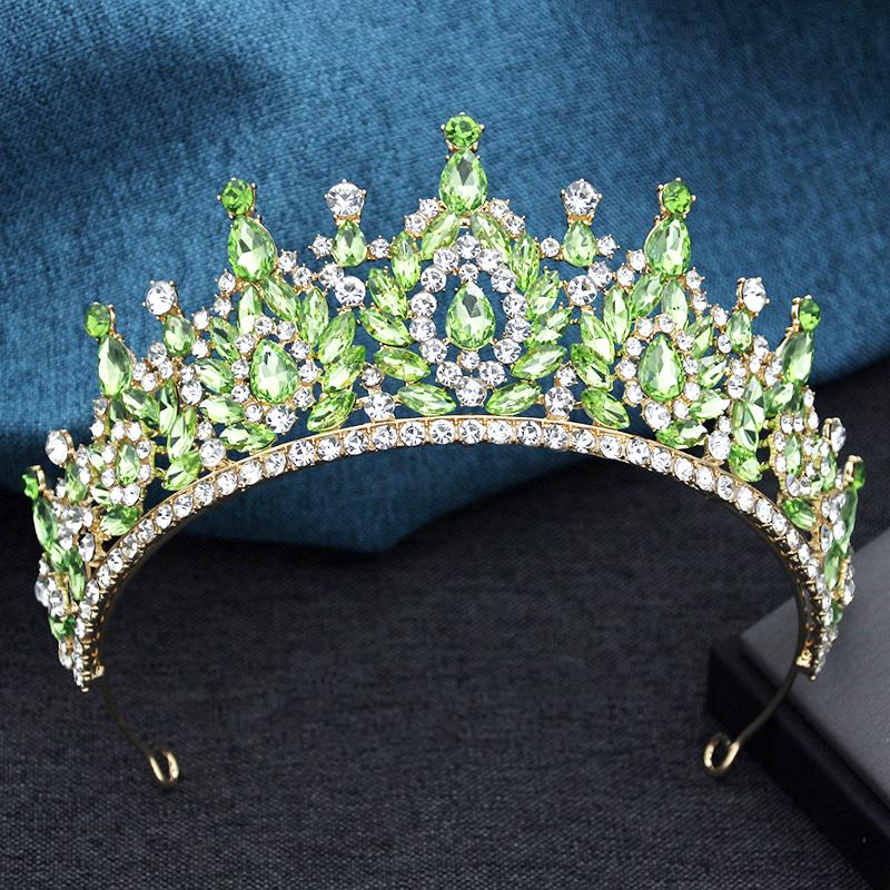 Wykwintne Czarne Kryształowe Tiary i Korony Ślubne dla Królowej Panny Młodej Nakrycie Głowy Bal Maturalny Ślubna Korona Biżuteria do Włosów Akcesoria