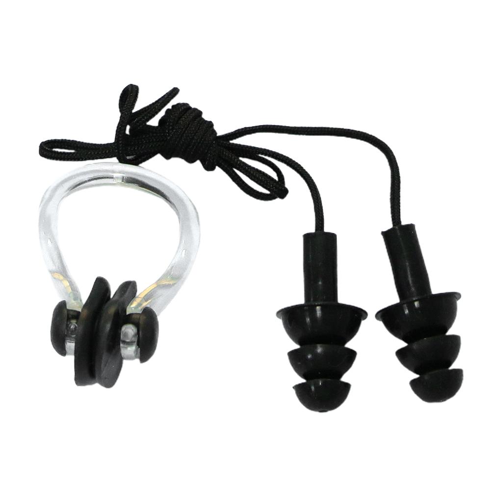 Soft Silicone Ear Plugs & Nose Clip Set Case Kid/Child Swimming Water Pool/Sea