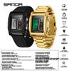 Sanda Men's Luminous Waterproof Multi-Function Electronic Watch with Dual Display
