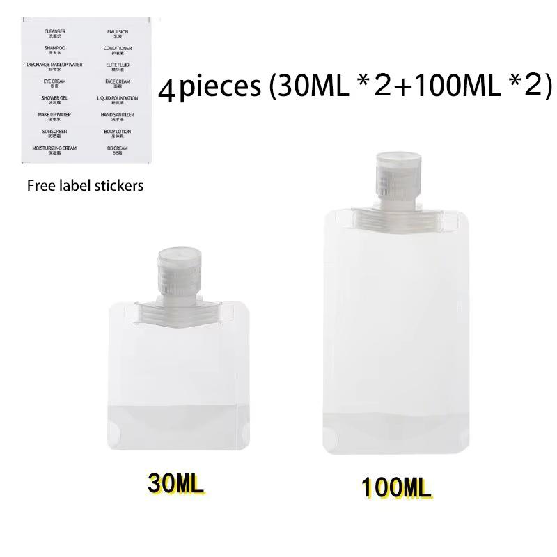 Travel Bottles Empty Squeeze Bag Refillable Lotion Dispenser Bag Shampoo Toiletries Liquid Cosmetic Container Storage Pouch
