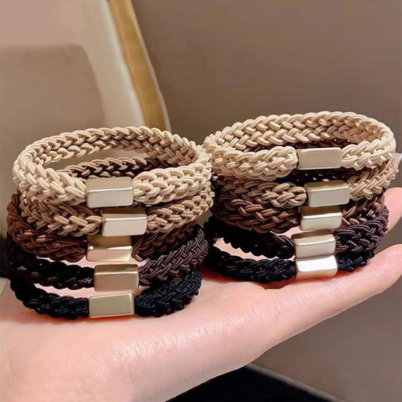 

Розкішна чорна шкіряна резинка-скранчі для хвоста - Міцна гумка для волосся для жінок