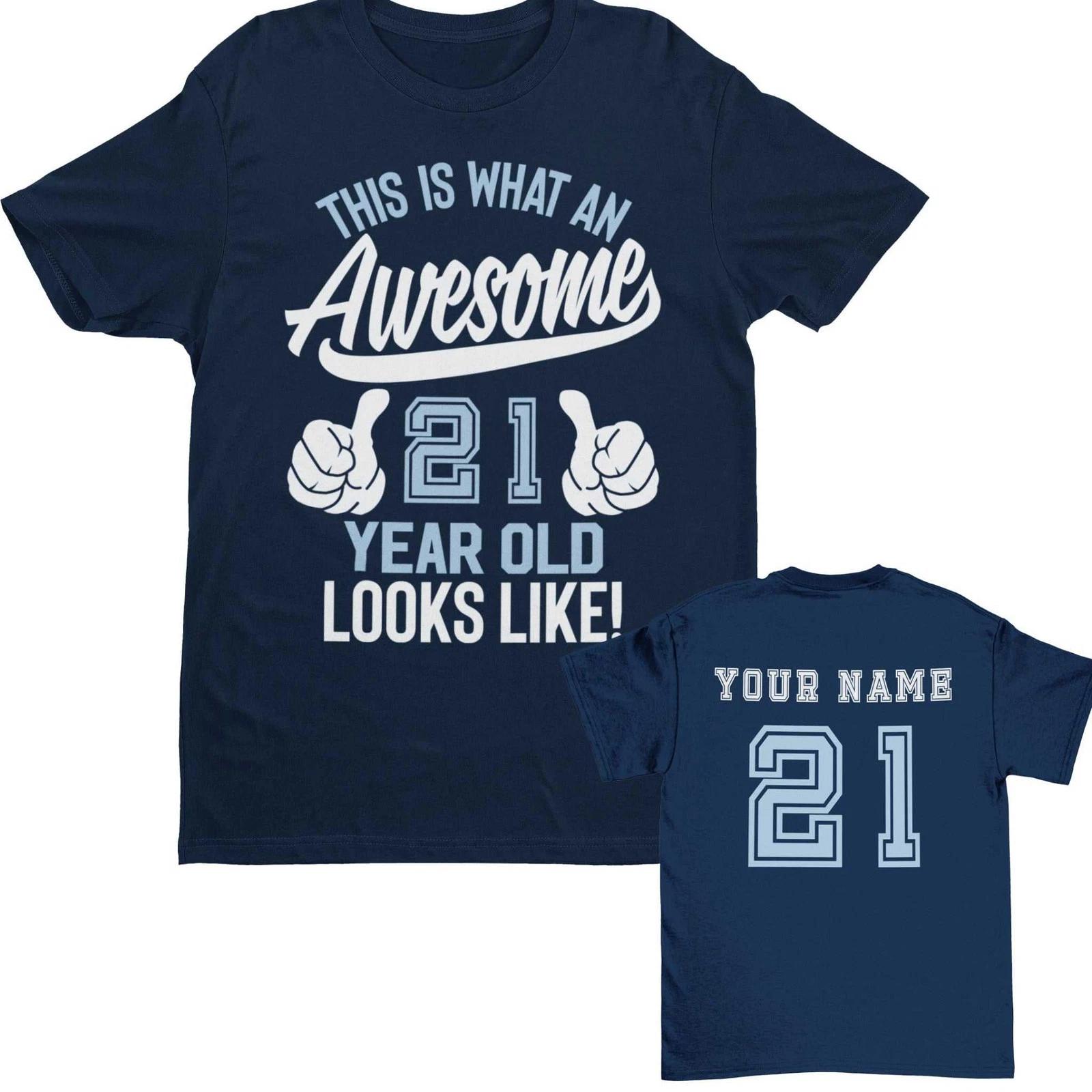 Personalised 21st Birthday T Shirt This Is What an Awesome 21 With NAME ON BACK 3XL