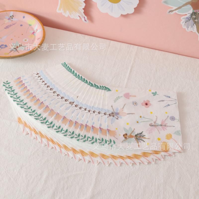 10Guests Fairy Party Disposable Tableware Butterfly Princess Plates Cups Napkins Girls Happy Spirit Theme Birthday Party Decor