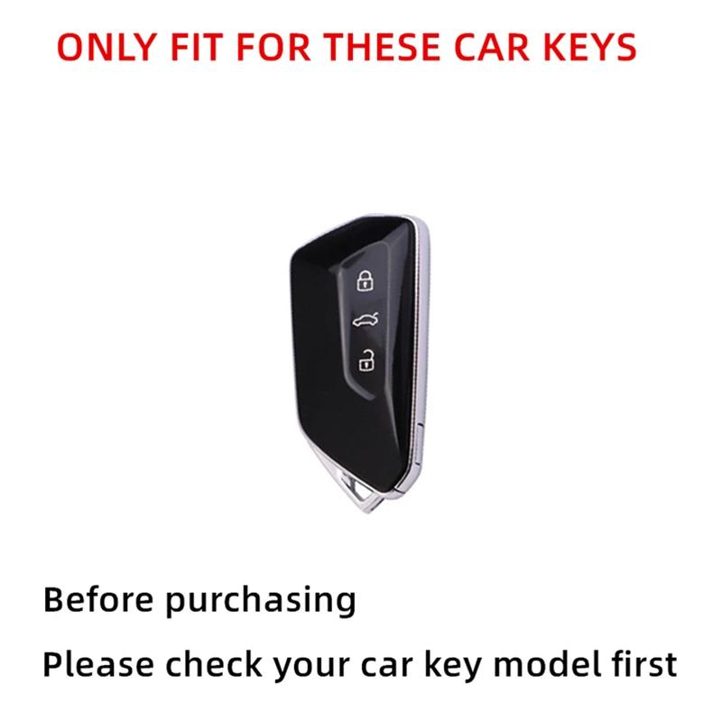 Custodia Porta Chiavi Auto in Metallo Scamosciato Guscio Portachiavi Portachiavi per Volkswagen VW Nuova Golf 8 MK8 Teramont ID.3 ID4X ID6X CROZZ