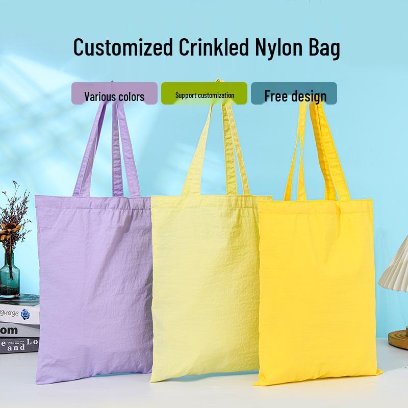 

Custom Nylon Polyamide Canvas Shoulder Tote - Wrinkle-Resistant, Lightweight, Logo-Printable, Dopamine Cotton Design