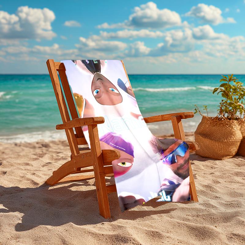 Personalized customized proof beach towel with Jul rapper pattern - soft, absorbent,quick-drying,perfect swimming,camping&bathing