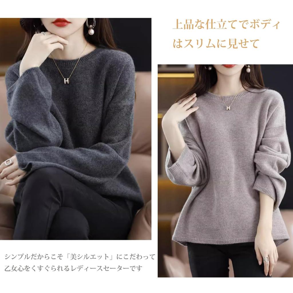 NONELECEDOLE Knit Long Round Loose Solid Perfect for and Women's Sweater, Sleeve, Neck, Thick, Fit, Color, Simple, Soft, Slimming, Warm, Casual,