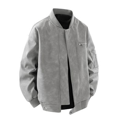 Autumn and Winter New American Pilot Motorcycle Leather Jacket Men's Loose Casual Men's Handsome Wild Retro Coat.