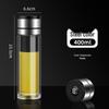 Men's Business Tea Infuser: Portable Double-Layer Glass Cup with Smart Temperature Display, Heat Insulation, and Anti-Scald Design.