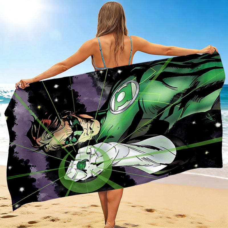 1Pc Green Lantern Power Beach Towel Quick Dry Multiuse For Beach Pool Gym Yoga Home Travel Christmas Halloween Xmas Gift G113