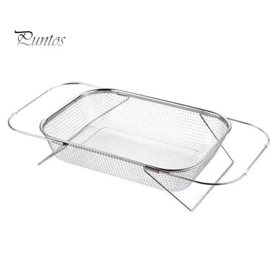 Heat Resistant Drainer Basket Sink Stainless Steel Expandable Colander Versatile Strainer for Vegetables Fruits Pasta Dishes