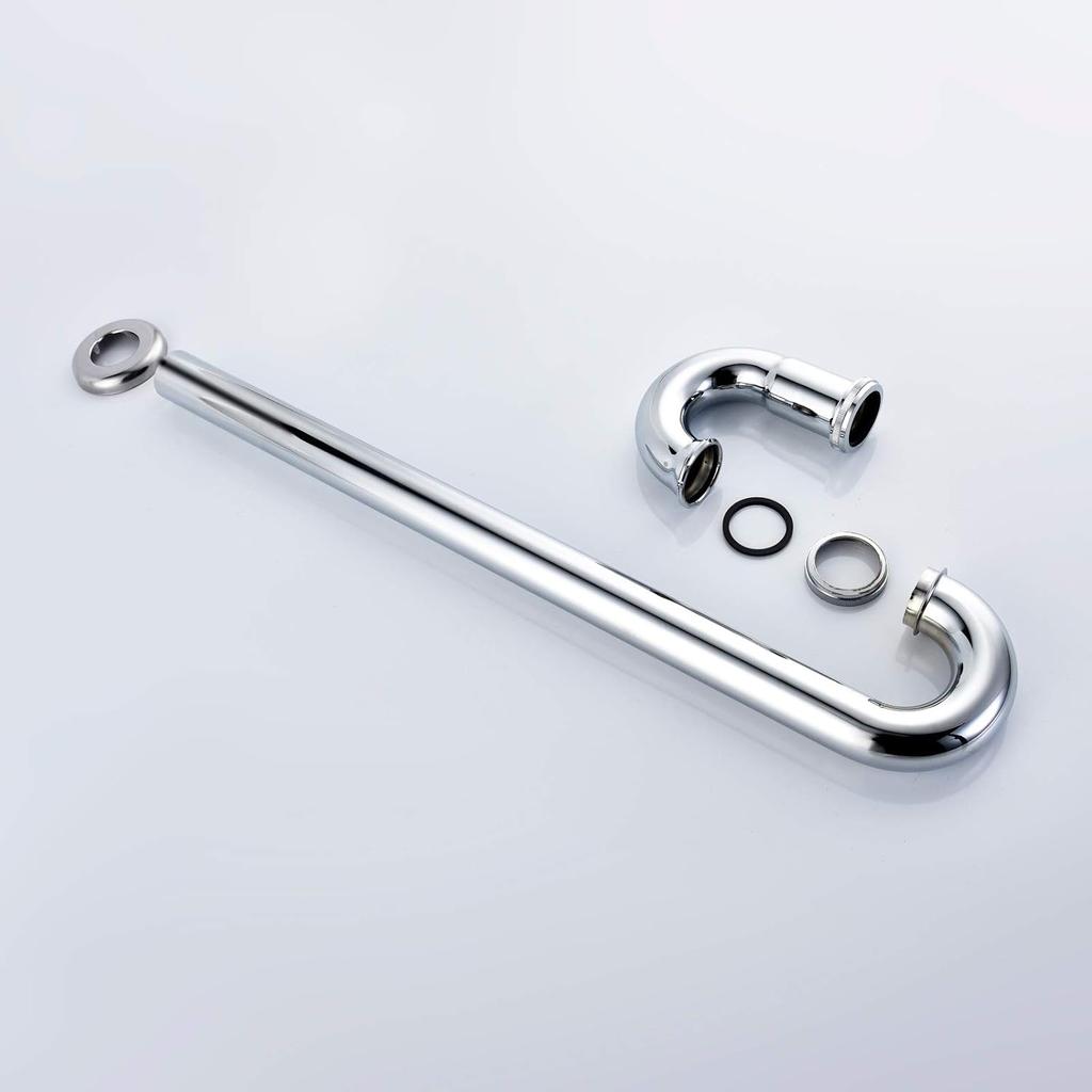 Sink Trap Brass S Trap for Bathroom Sink Kitchen Sink Sewer Pipe Drain Tube S Trap Chrome, WT04