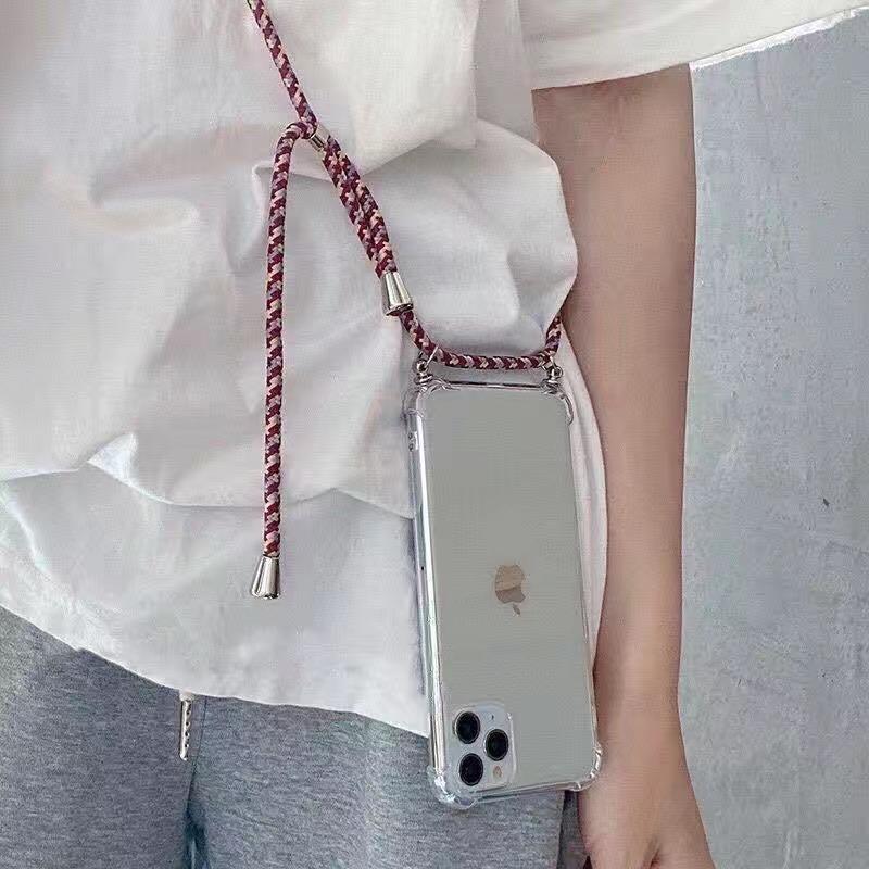 Necklace Crossbody Lanyard With Strap Case For Vivo V40 Pro V40 SE V40 Lite Shockproof Transparent Soft Cord Phone Cover Fundas