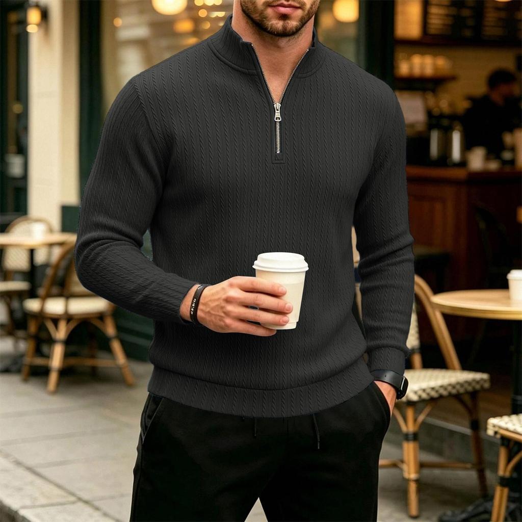 Herren Pullover mit Rollkragen Strickpullover Langarm Lässiges Basisschicht Oberteil für Herbst Winter