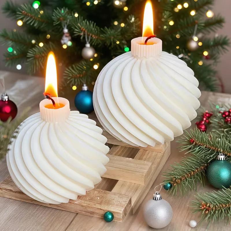 Top Quality Silicone Mould for DIY Christmas Tree Ball Candle - Reusable round Craft Mould for Holiday Decor & Jewelry Making