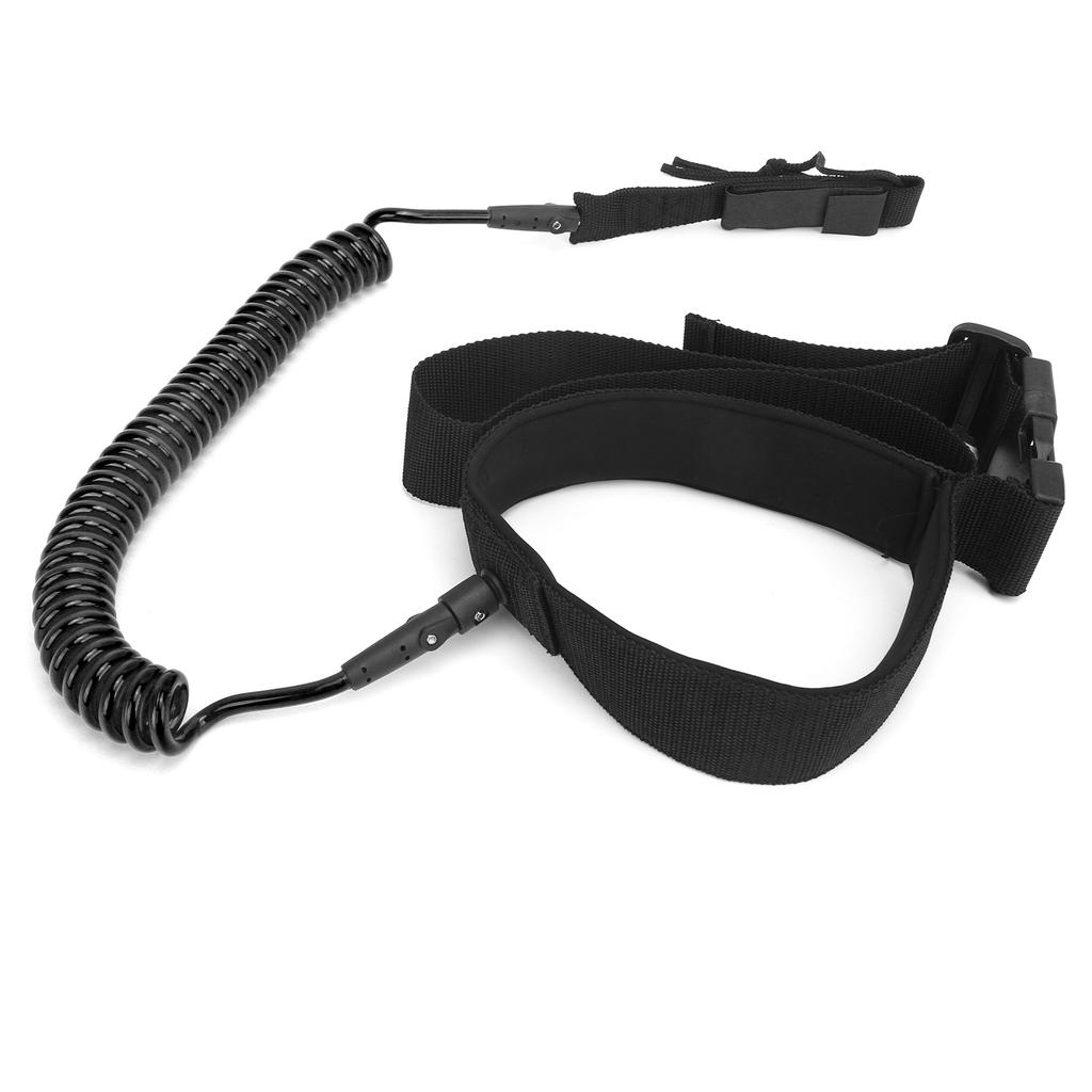 Surfbräde Leash TPU Spiralformad Bekväm Högelastisk Surfing Säkerhet Draglina(Svart )