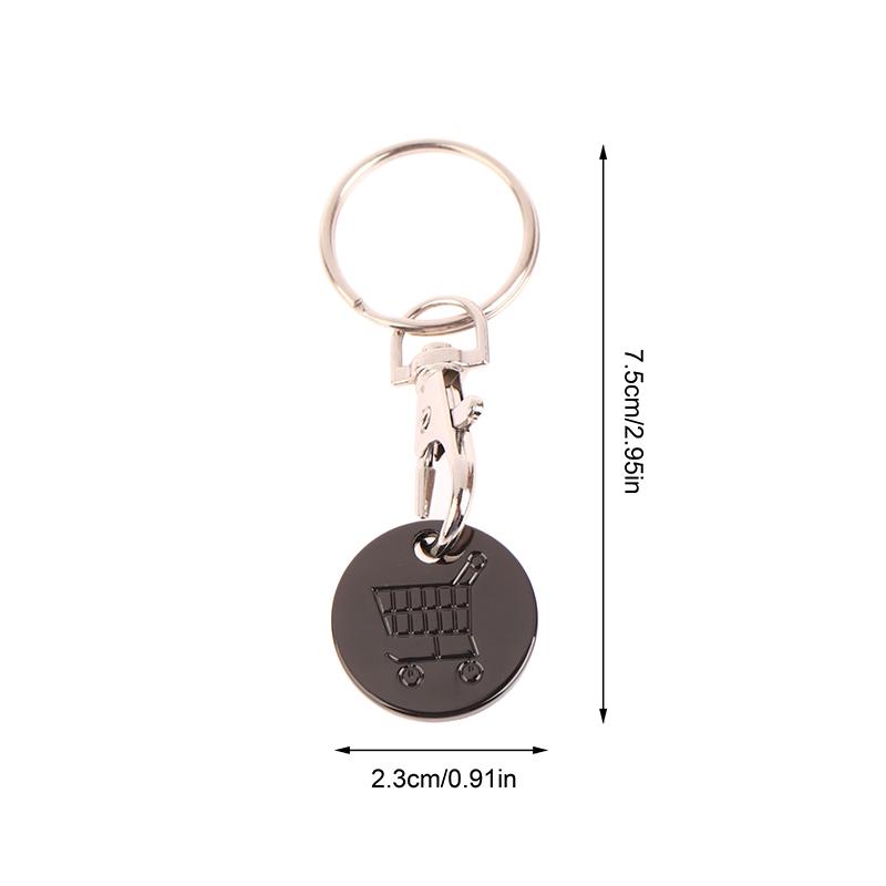 1Pc Shopping Trolley Remover Key Ring Token Chip With Carabiner Hook Practical Metal Portable Durable Universal Supermarket