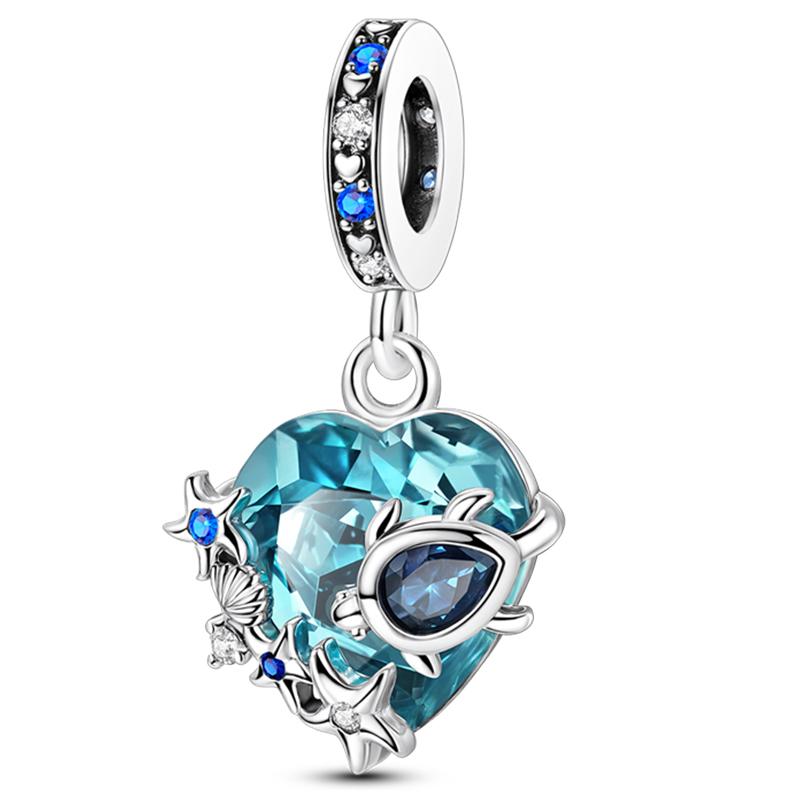 Fashion 925 Silver Summer Ocean World Series Sea Turtle Starfish Crab Octopus Charms Beads Fit 925 Bracelet DIY Jewelry