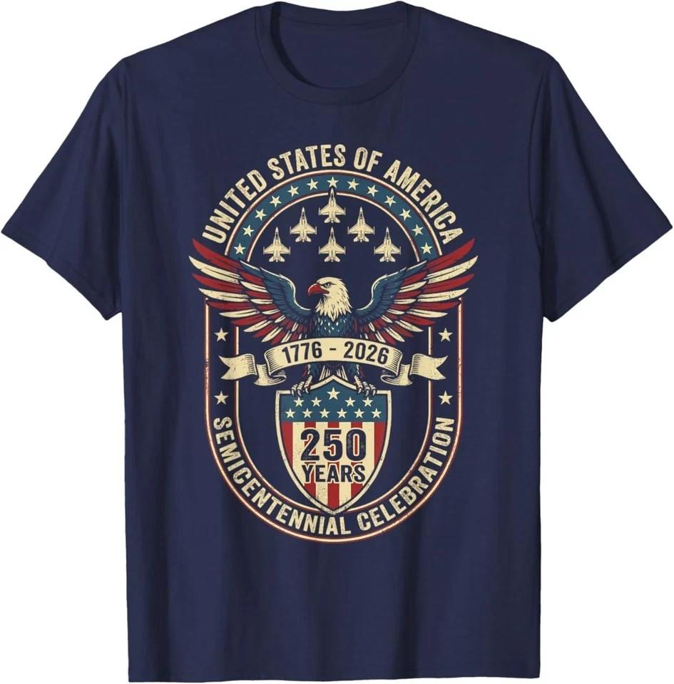 USA 250th Anniversary American Flag & Eagle Patriotic T-Shirt S