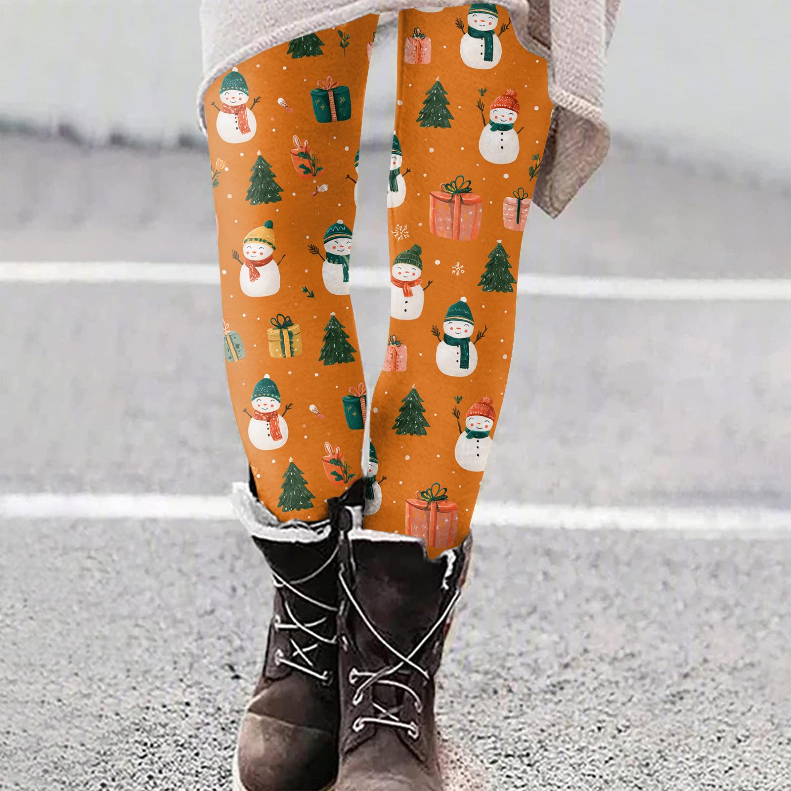 

Женские рождественские облегающие эластичные повседневные брюки для йоги L шафрановый