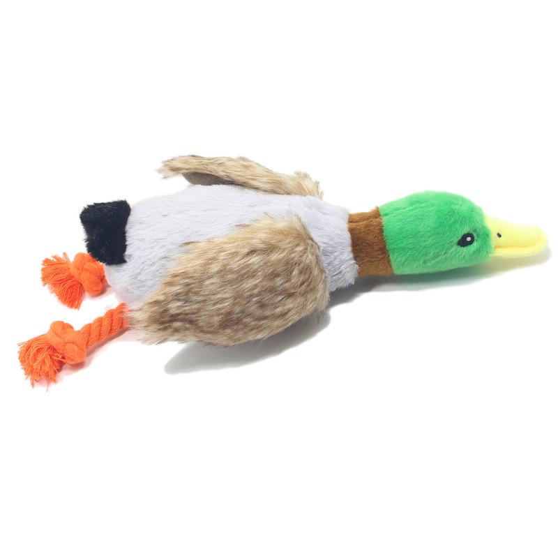 Hondenkauwspeelgoed Schattig Pluche Eend Geluidsspeelgoed Knuffel Piepend Dier Piepend Hondenspeelgoed Tandenpoetsen Hondenkauwtouw Speelgoed