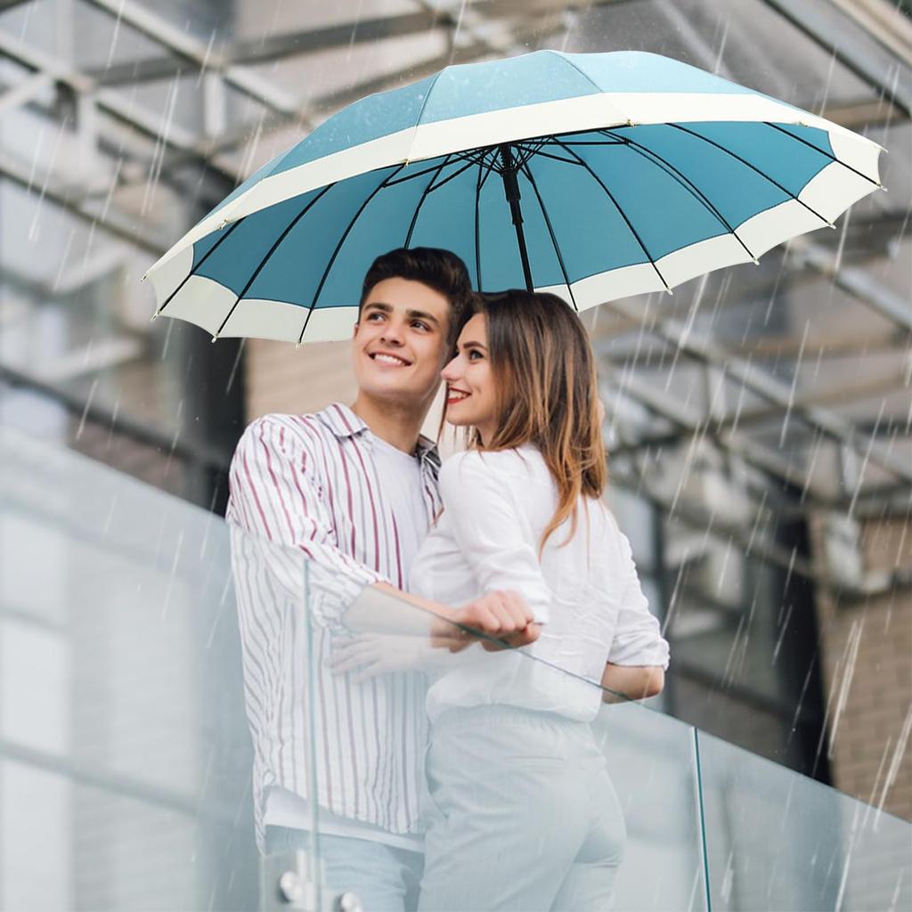 Long Jump 16 UV Super Water Typhoon Rain Umbrella Umbrella, Umbrella, Ribs, Large, Protection, Repellent, Men's, Women's, Compatible, Parasol, (Blue)