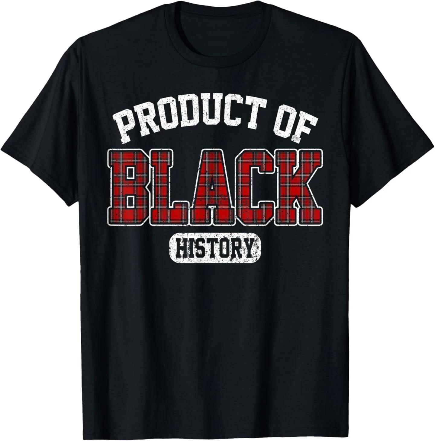 Buffalo Plaid Product of Black History African American T-Shirt S