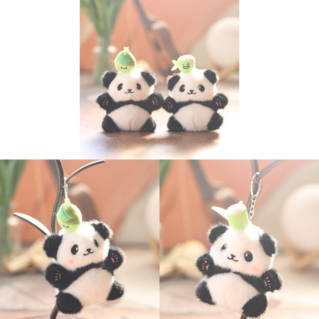 Pullout Little Panda Plush Keychain With Detachable Bamboo For Kids And Collectors
