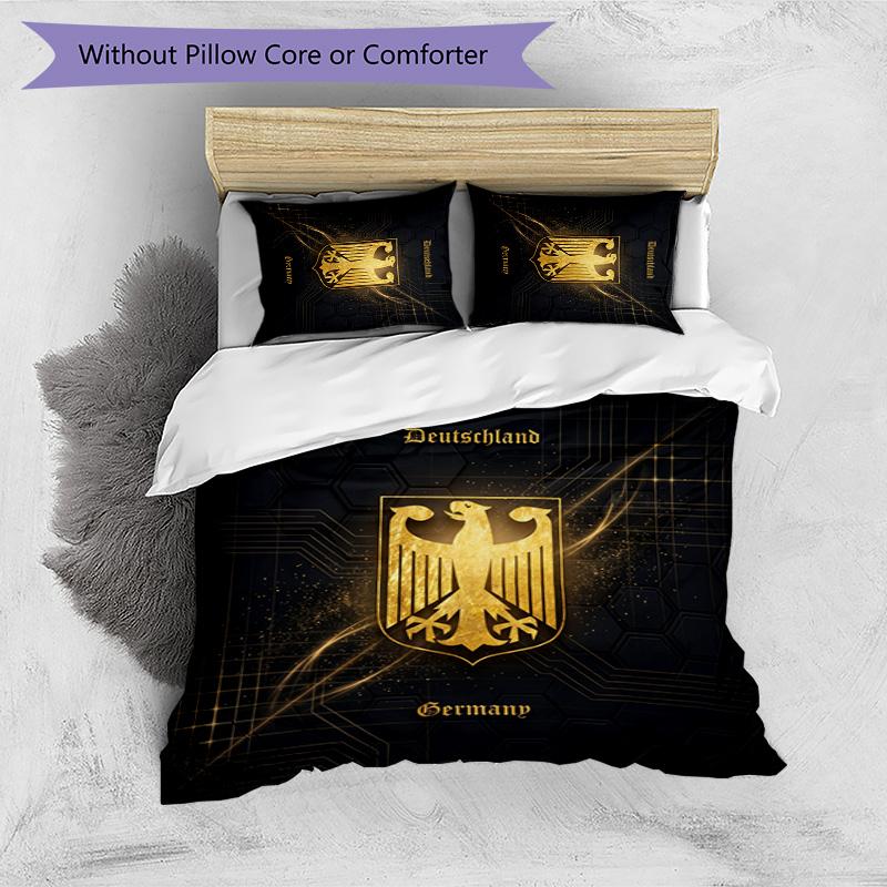 Germany Football Printed Bedding 3 Piece Set Cozy Breathable Bed Cover Set as Housewarming Holiday Gift