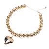 Large Bead Necklace Heart Shape Pendant Chunky Chain Necklace Collar Chain for Women Party Anniversary Gold