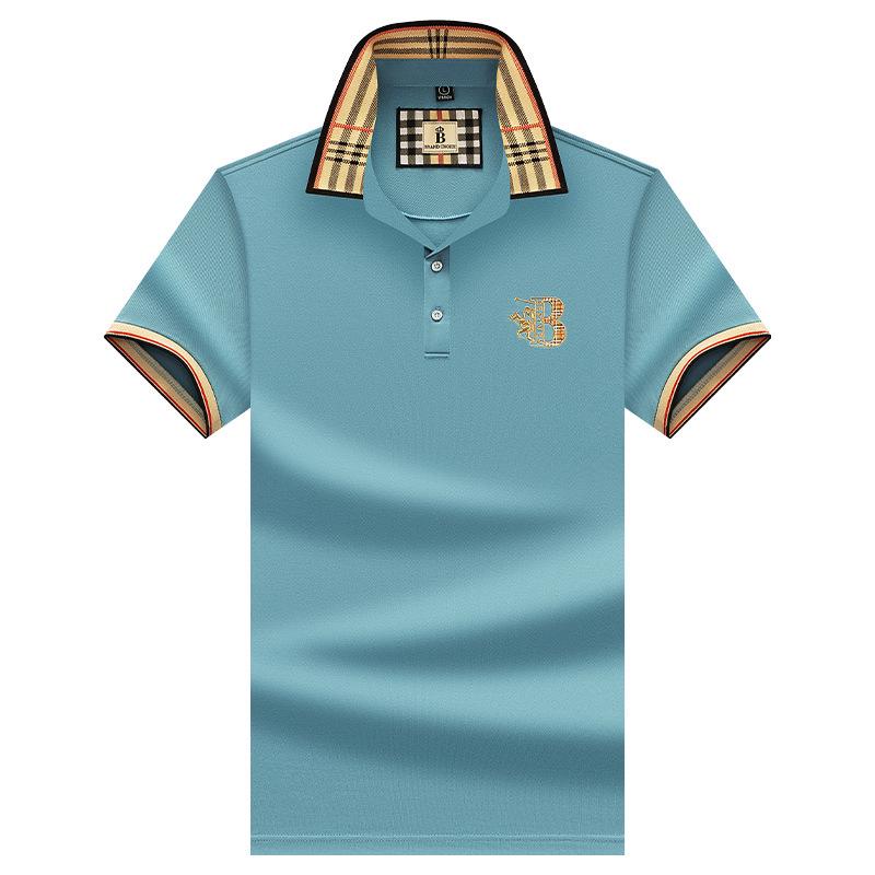 The BAY Specht Heren Geruit Losvallend Poloshirt - Zomer Korte Mouw Trendy Revers Design 54/XXL for 160-180 lbs
