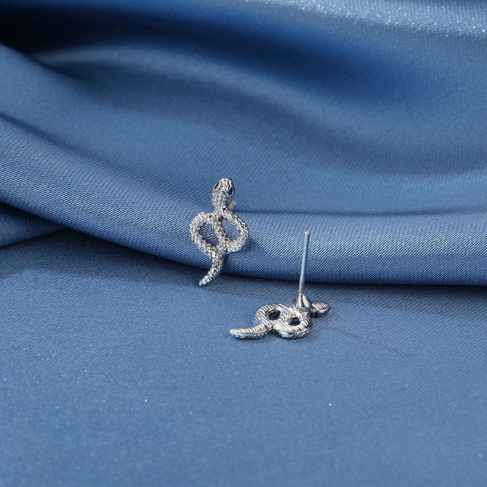 Earrings, Personalized Stainless Steel Earrings, Exaggerated Fashion Zodiac Snake Stud Earrings