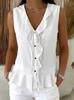 Women's Sleeveless V Neck Ruffle Front Tie Blouse Solid Color Peplum Hem Casual Summer Tank Top